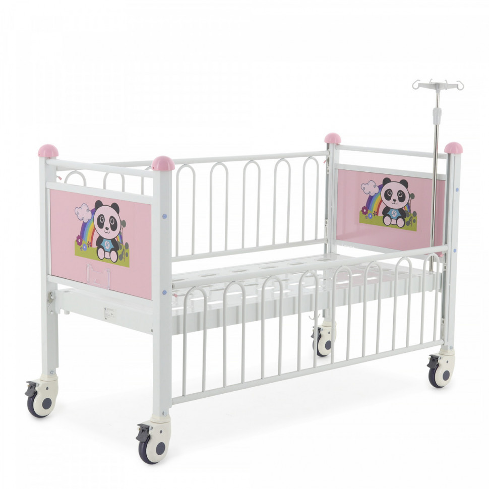 Кровать детская Med-Mos DM-0124S Тип 3, Вариант 3.1 (розов) ТУ 32.50.30-21-98238288-2020 с матрасом